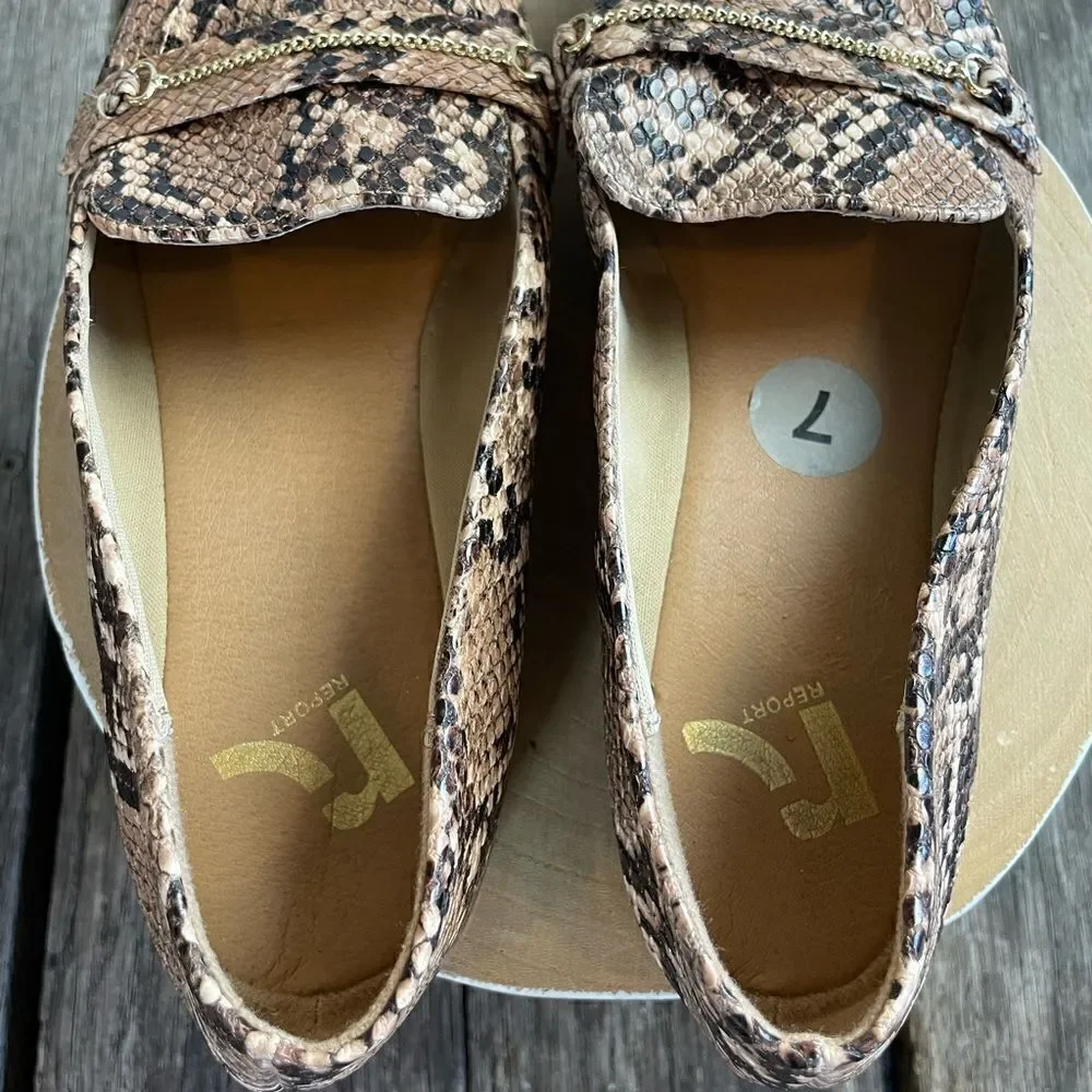 Report Faux Snake Skin Flats Size 7 EUC